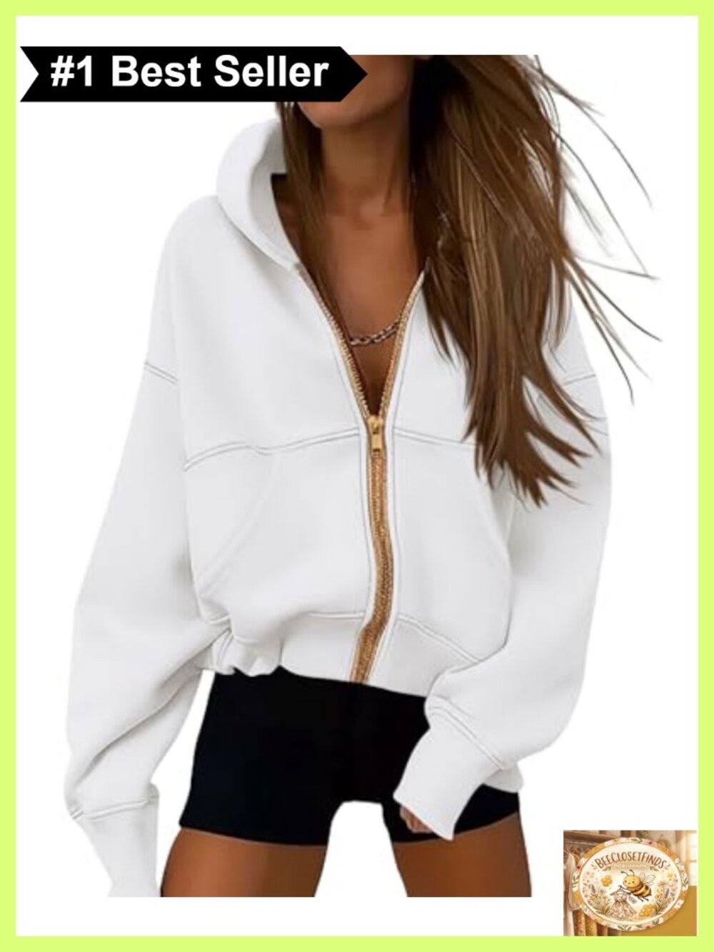 Zip Up Hoodie Fleece Lined Long Sleeve Sweatshirt Casual Streetwear Women